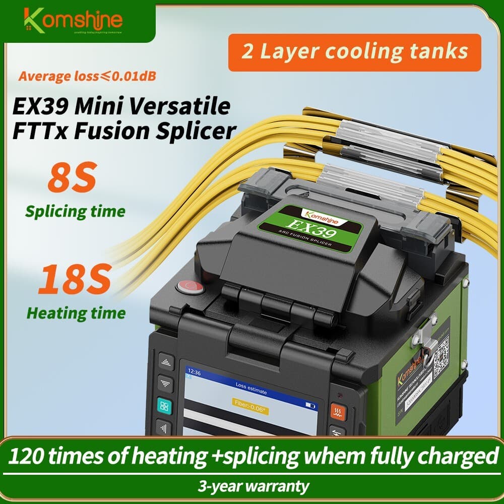 Fttx Mini Fiber Optic Fusion Splicer Komshine EX39 with One Pair of Electrode 3