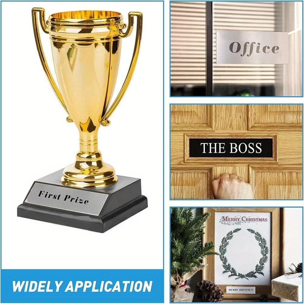 12pcs Aluminum Office Nameplates 8x2 Sublimation Name Plates Blank Metal Name 6