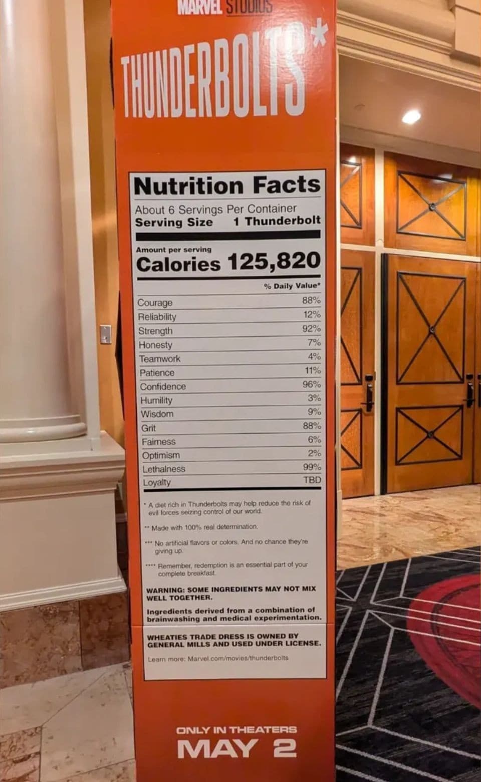 Massive Thunderbolts* Wheaties Box Cardboard Theater Display 4