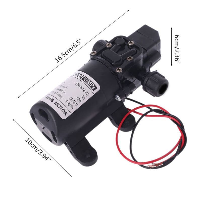 12V Water Pump 130PSI Self Priming Diaphragm High Pressure Automatic Switch 4