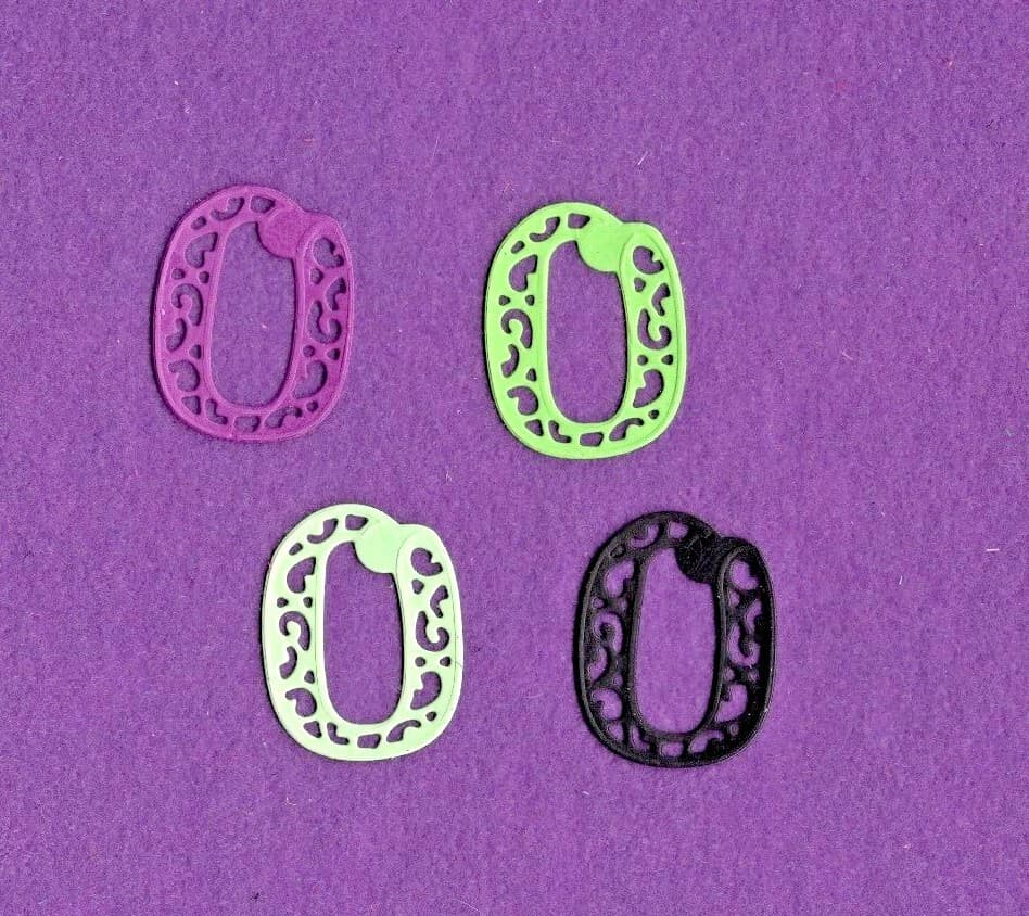 NUMBERS zero (0) die cuts scrapbook cards