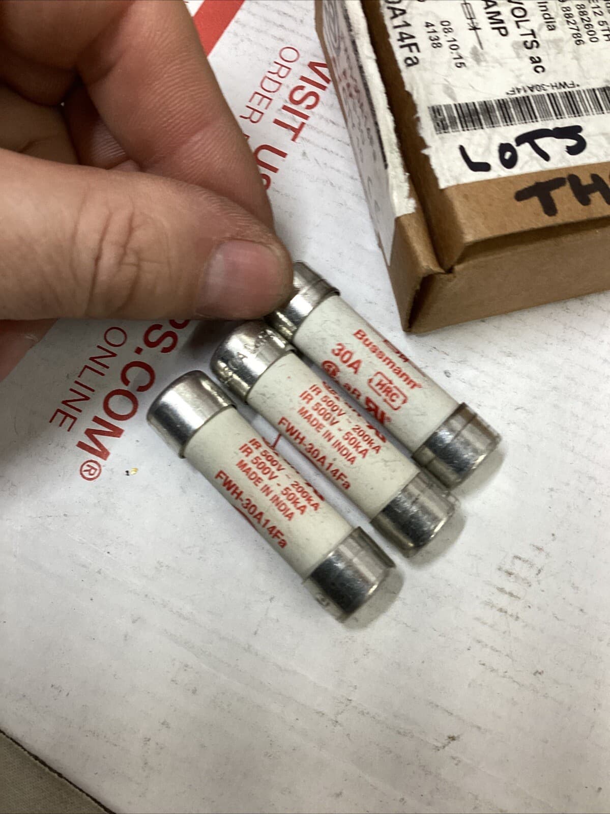 Lot of (3) Eaton Bussmann FWH-30A14Fa Semiconductor Fuse Fwh-A14f 30A Fuses ED4U 3