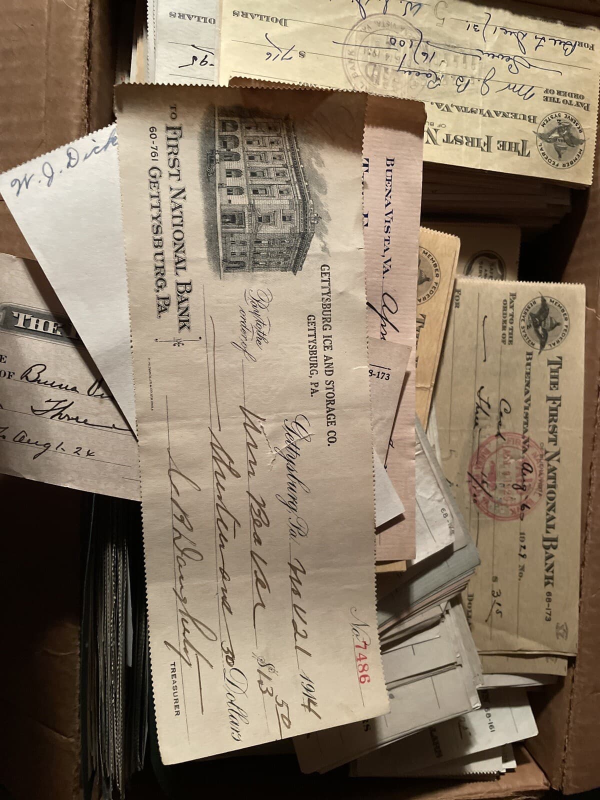 Lot Of 10 X old vintage checks RANDOM PULL 1800’s-1970’s 4