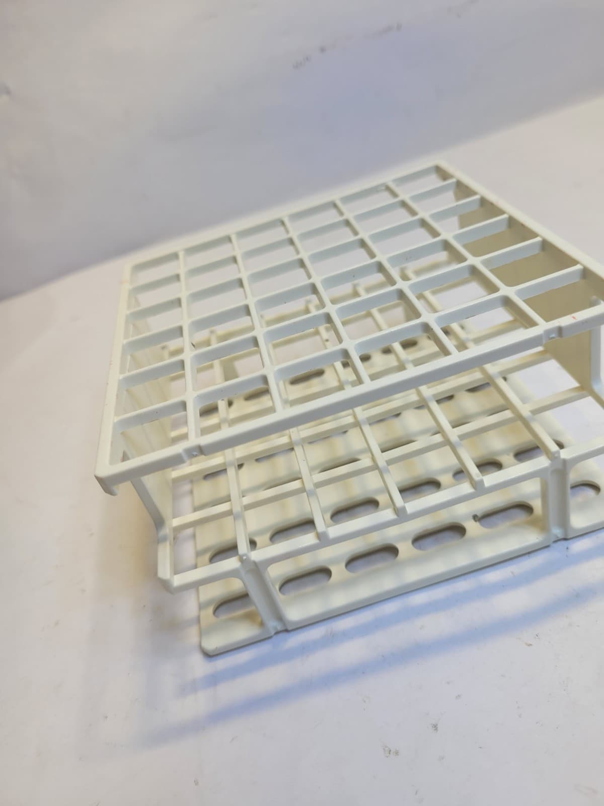 18- Lightly Used Nalgene Resmer Unwire 36 Test Tube 16mm White Half Rack Surplus 2