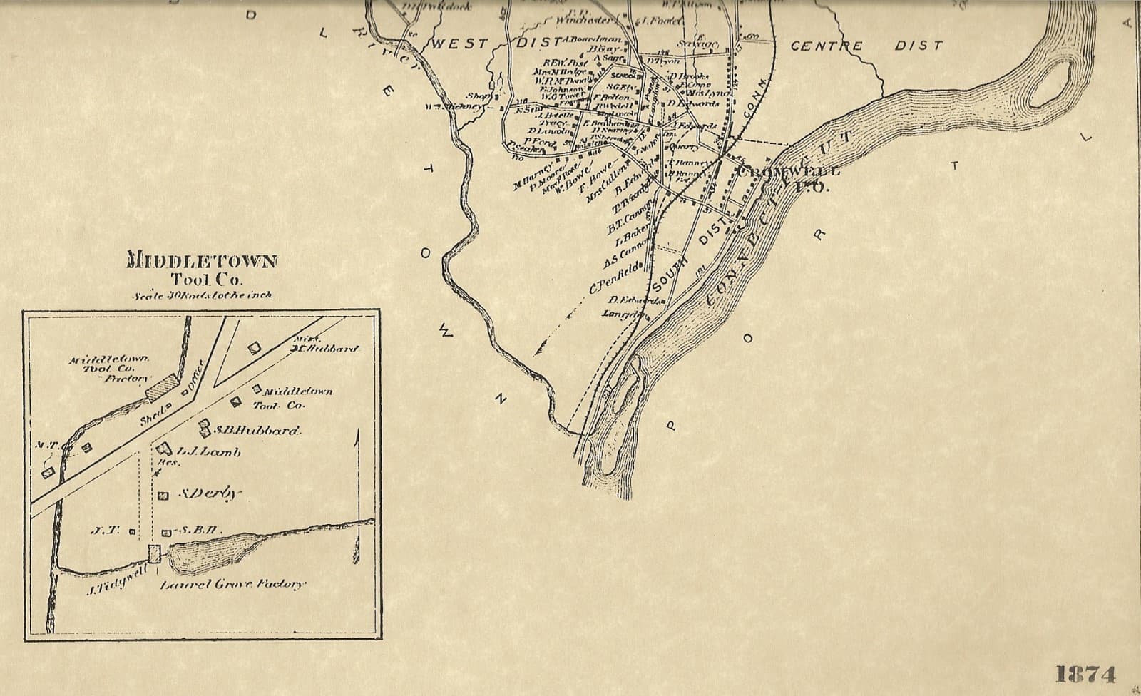 Cromwell Goodrich Heights North Cromwell CT 1874 Maps Homeowners Names Shown 2