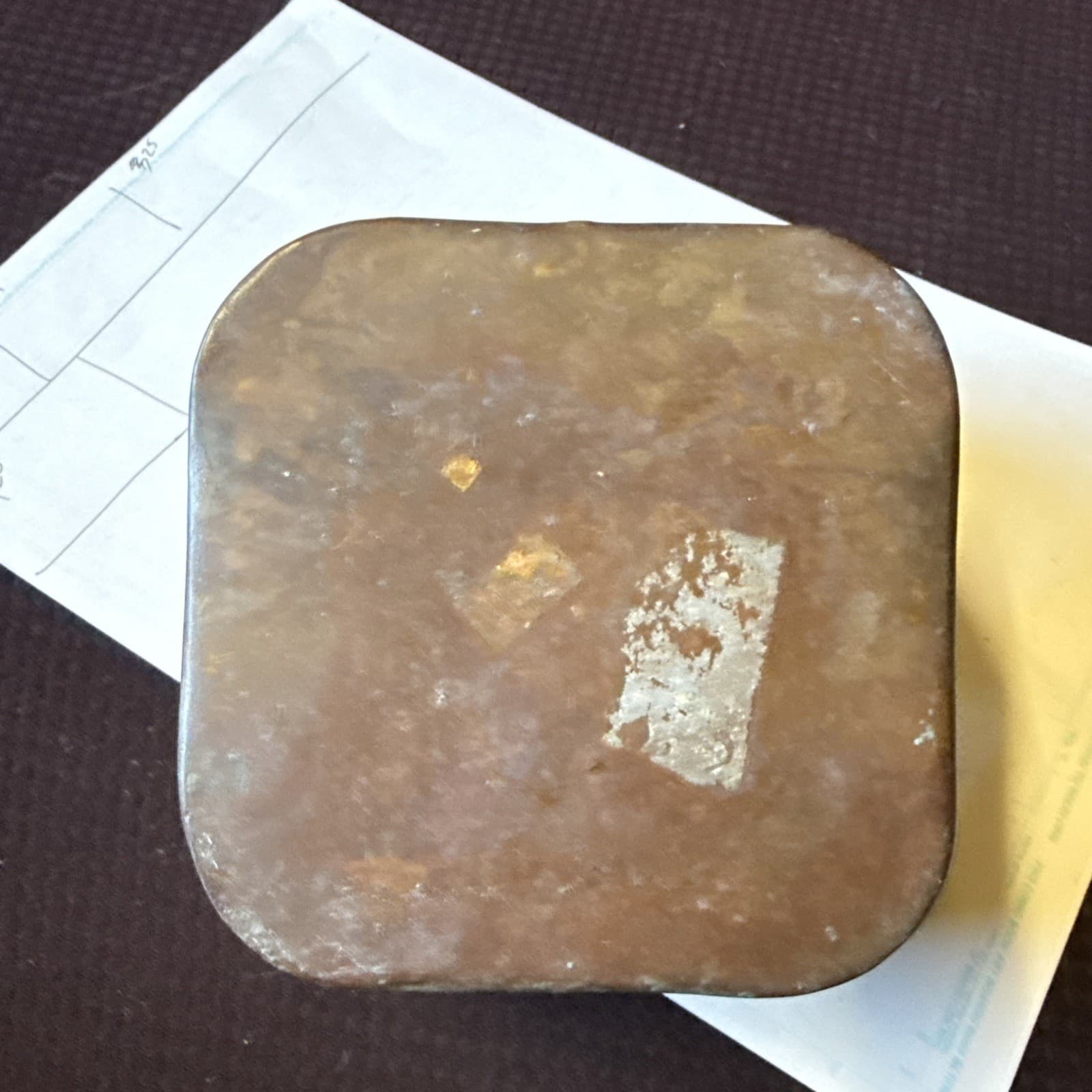 Vintage Brass Copper Looking  Basket With Handle 8” Wide 5” Tall 6