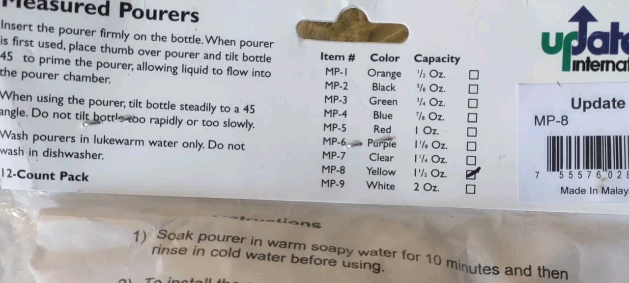 Measured Liquor Bottle Pourers 24- 1 oz and 1.5 oz Quick Shot Bar pour Spouts  3