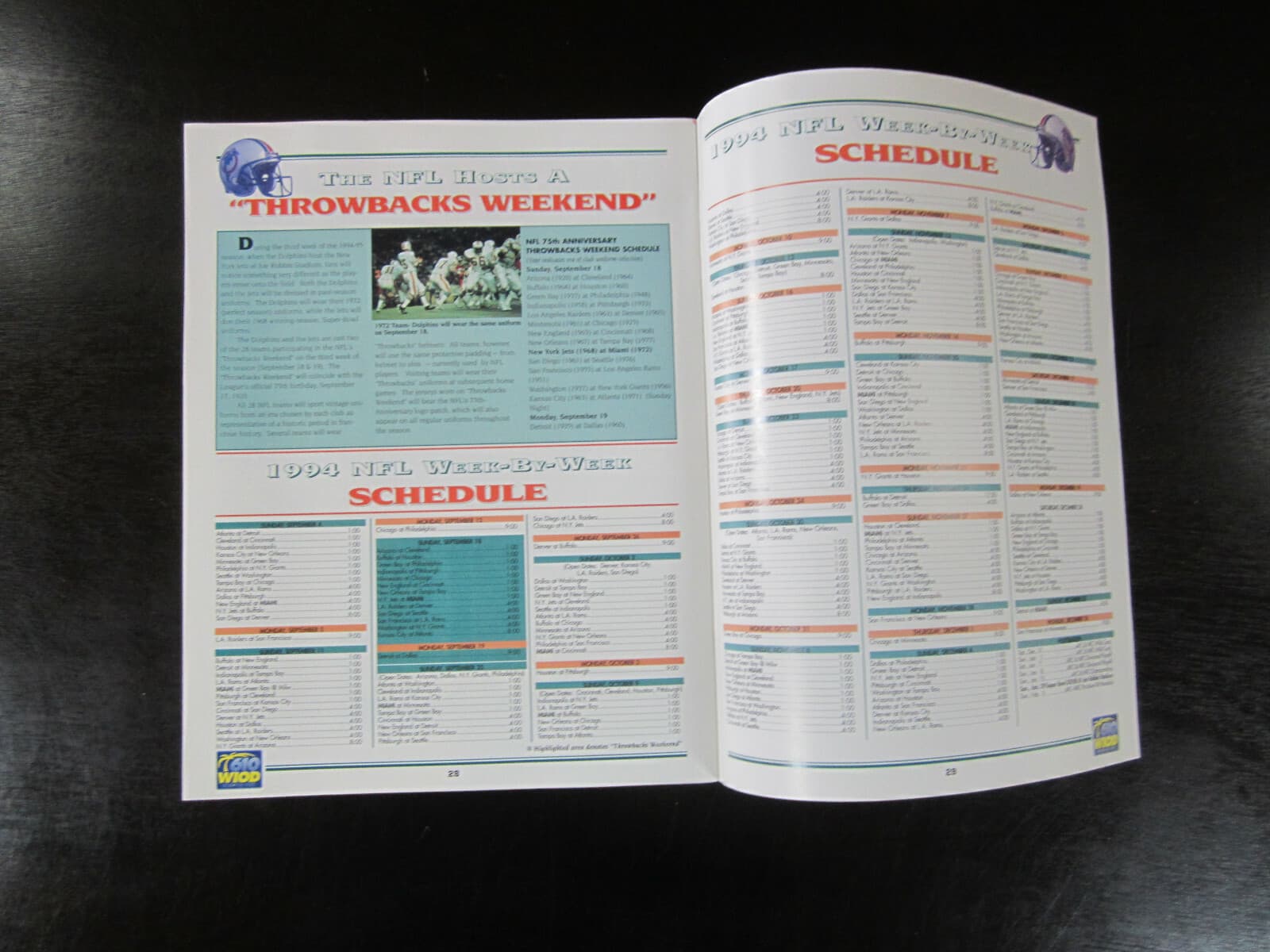 1994 Miami Dolphins Preview Magazine Don Shula Dan Marino 2