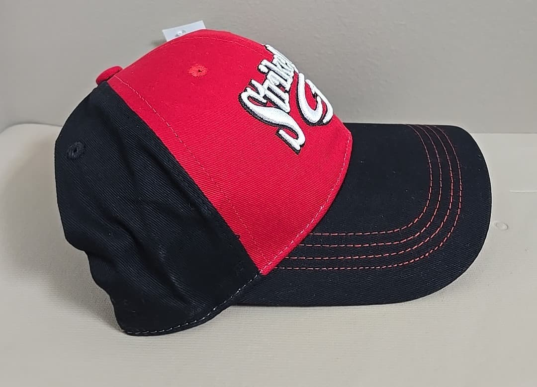 STRIKE KING  White Logo Fishing Cap Red & Black Trucker's Hat NWT 4