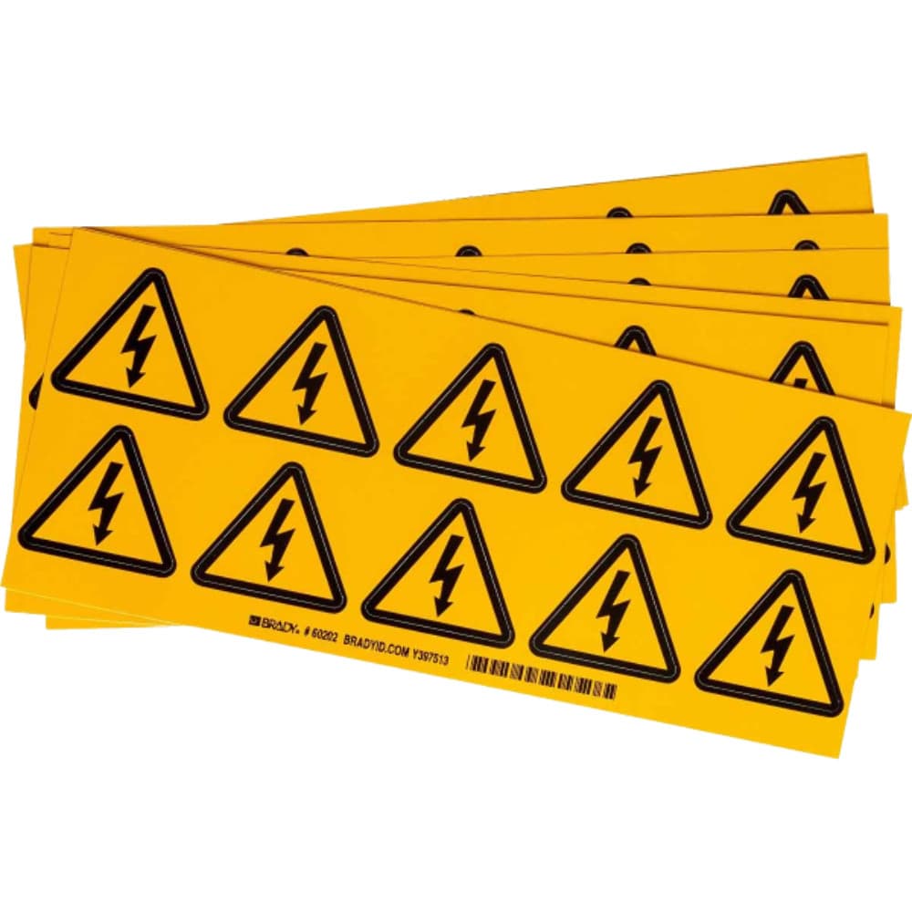 1 Sheet 60202 Warning Labels, Dangerous Electrical Voltage - Vinyl 2 in H x 2 in