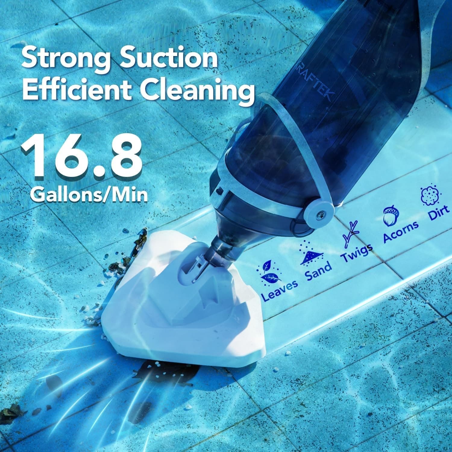 Pool Vacuum for Above & In-ground Pool with a Telescopic Pole, Handheld Pool Vac 2