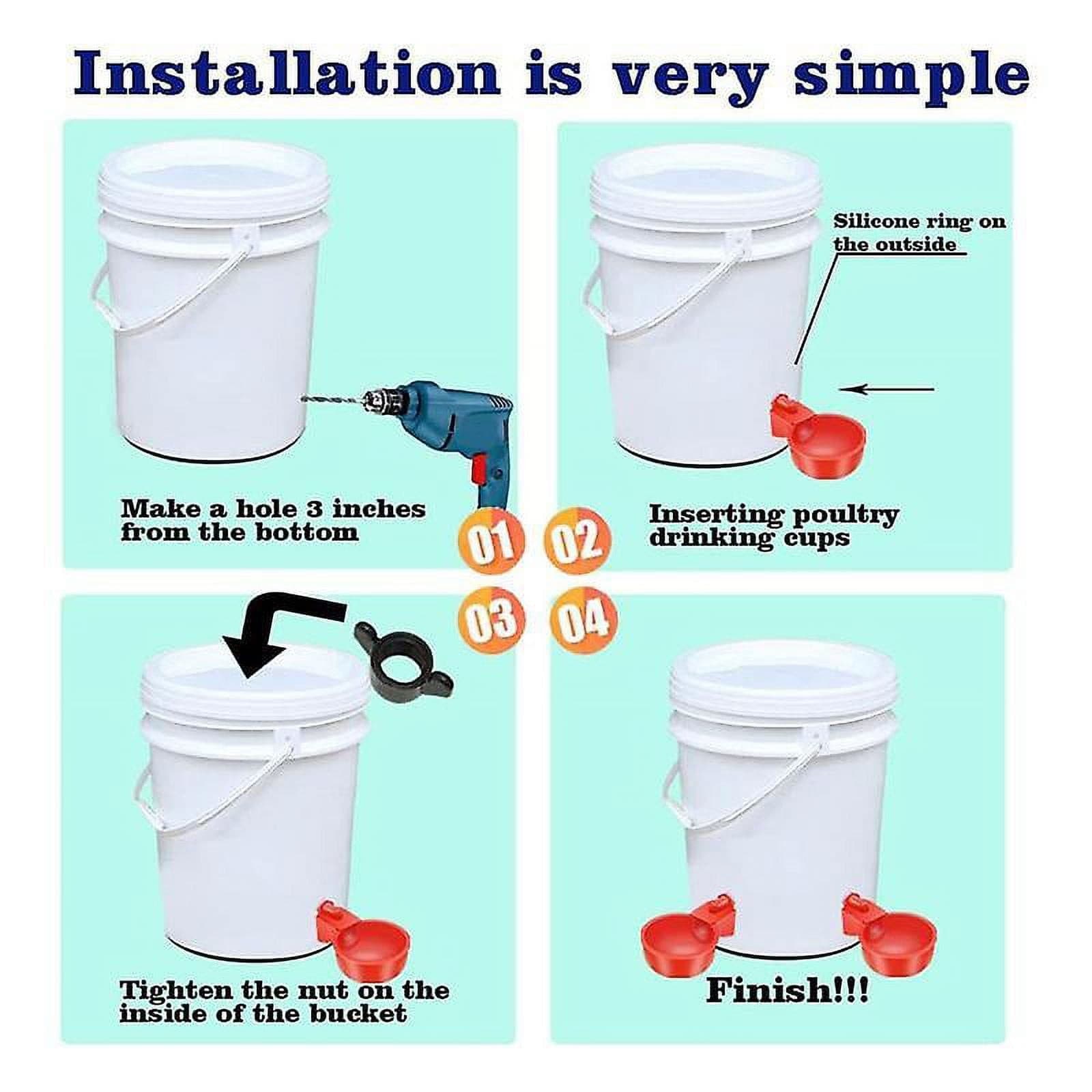 16 Pack Automatic Chicken Waterer Cups Poultry Waterers Poultry Water Feeder 3