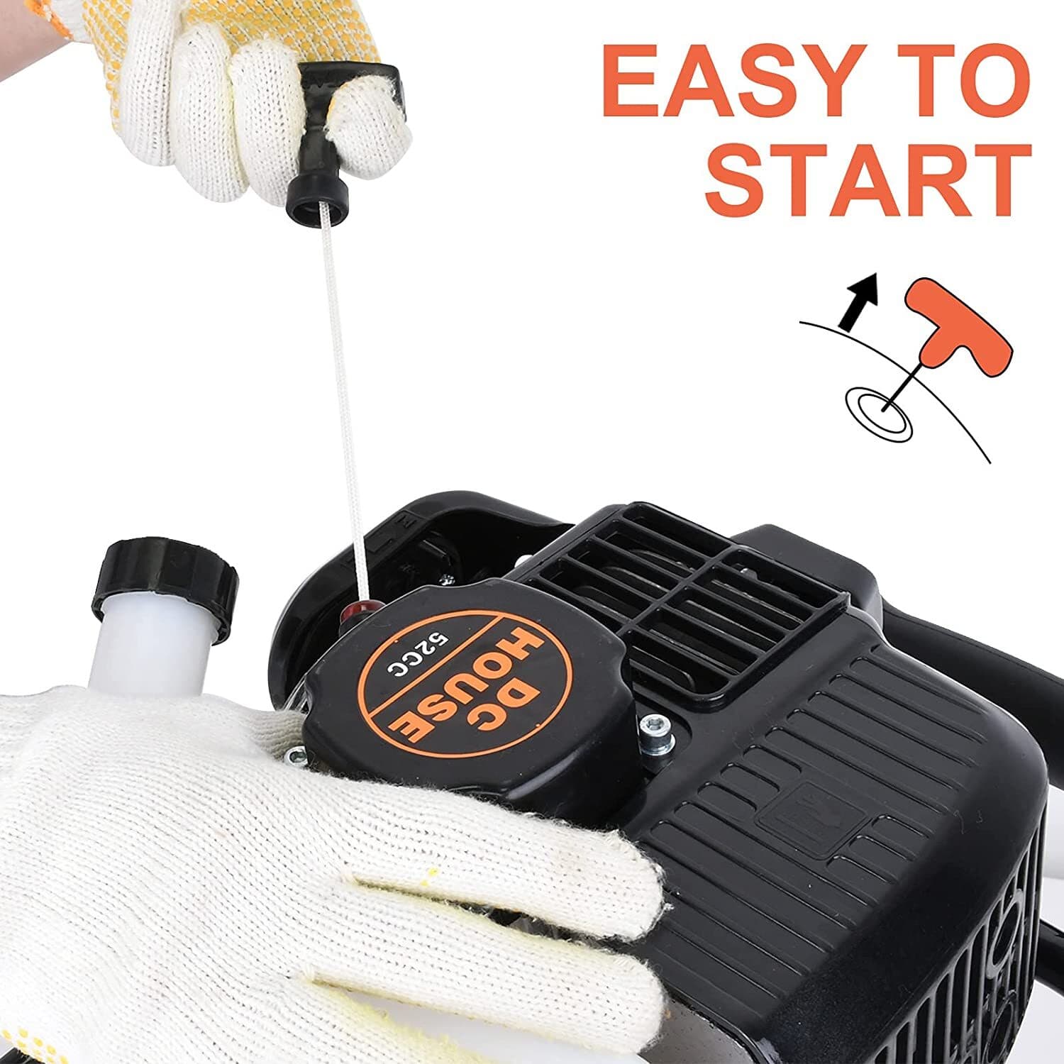 EPA Certified 52CC 2.4HP Auger Post Hole Digger 6'' 10''  Drill Bits Optional 4