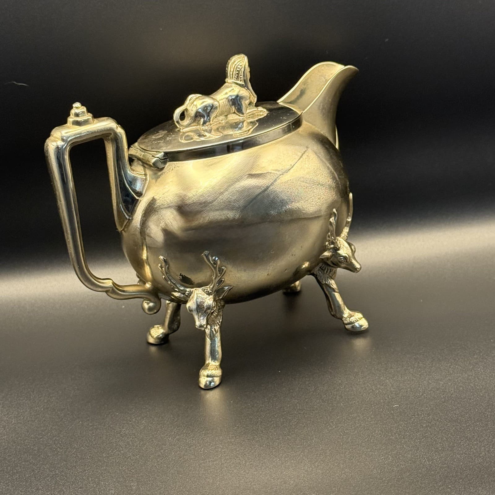 Antique Reed & Barton Egyptian Revival Creamer | Sphinx Lid | Style 2240 2