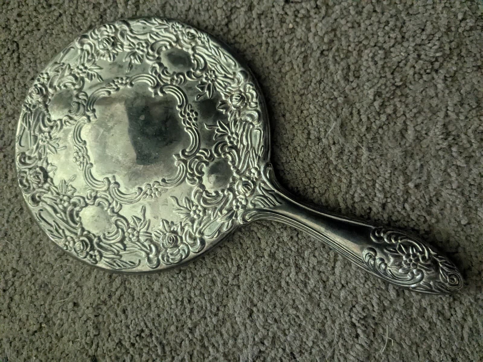 Vintage  Silver Plated Vanity Dressing Table Set Mirror  Brush And Comb 6