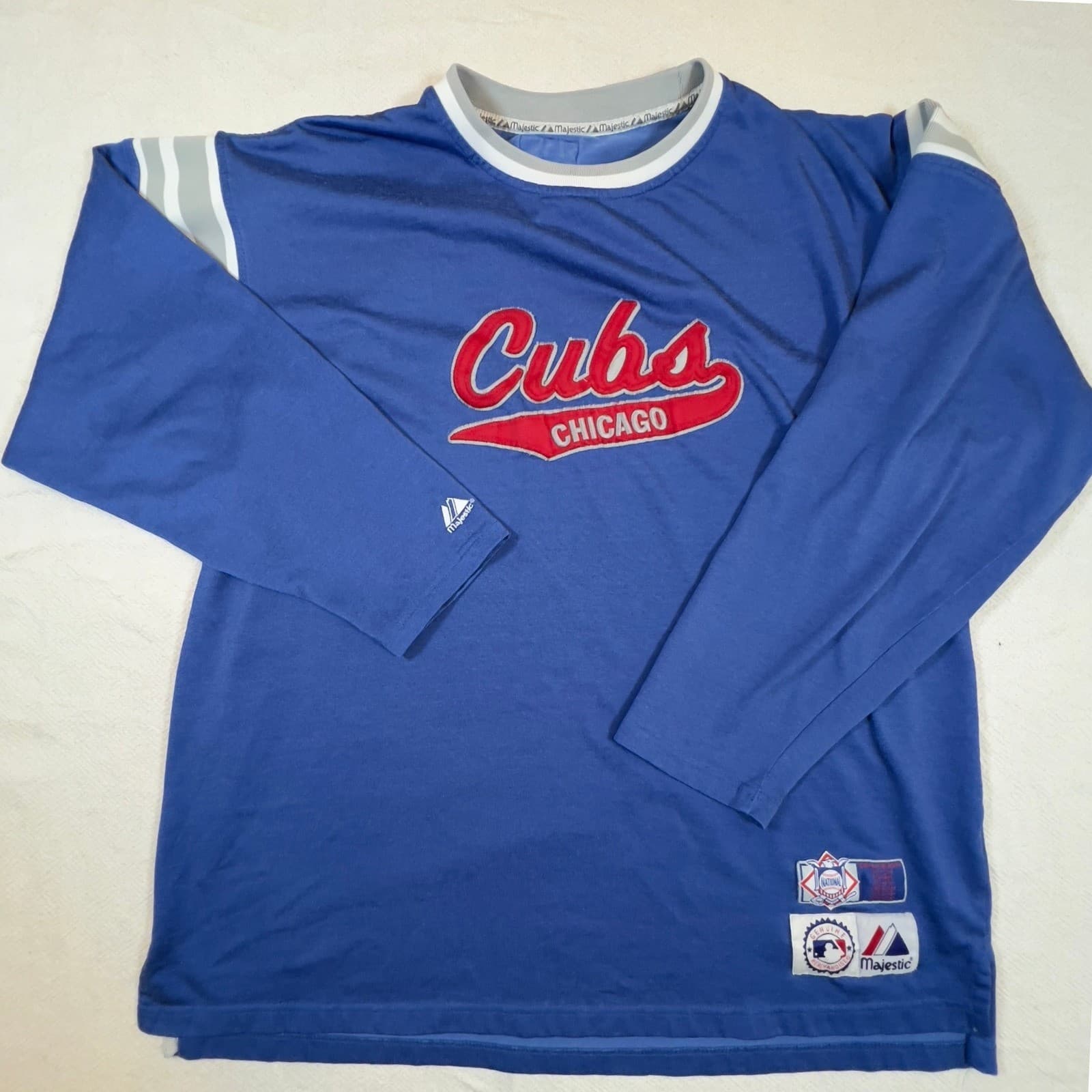 Vintage Majestic Chicago Cubs MLB Long Sleeve Shirt Mens Baseball Size XL