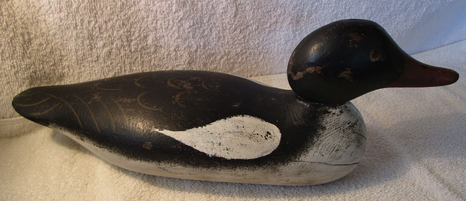 Spectacular Restored Mason Glass EYE Drake Merganser Duck Decoy - Hunting Decoys