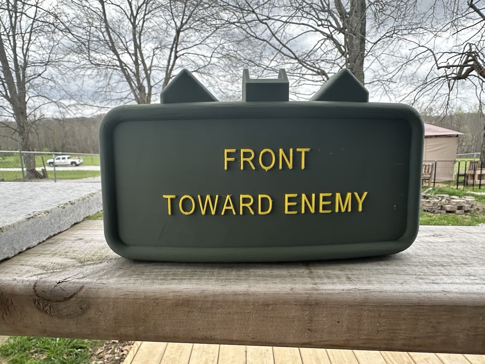3D Printed Claymore Mine replica trailer hitch cover 2