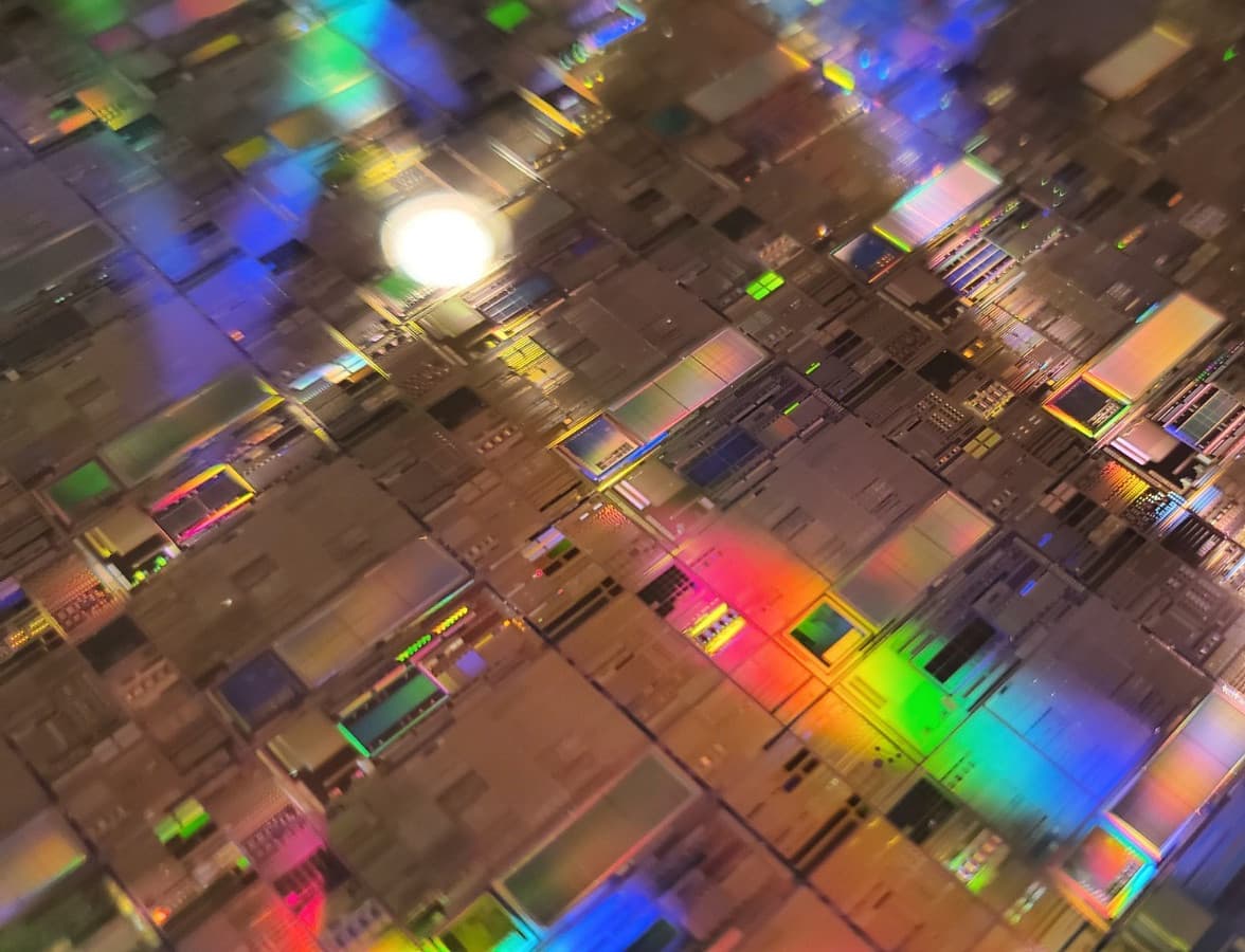 2 PC Lot  8" CU Copper IC Semiconductor Silicon Wafers in Fluoroware Container 4