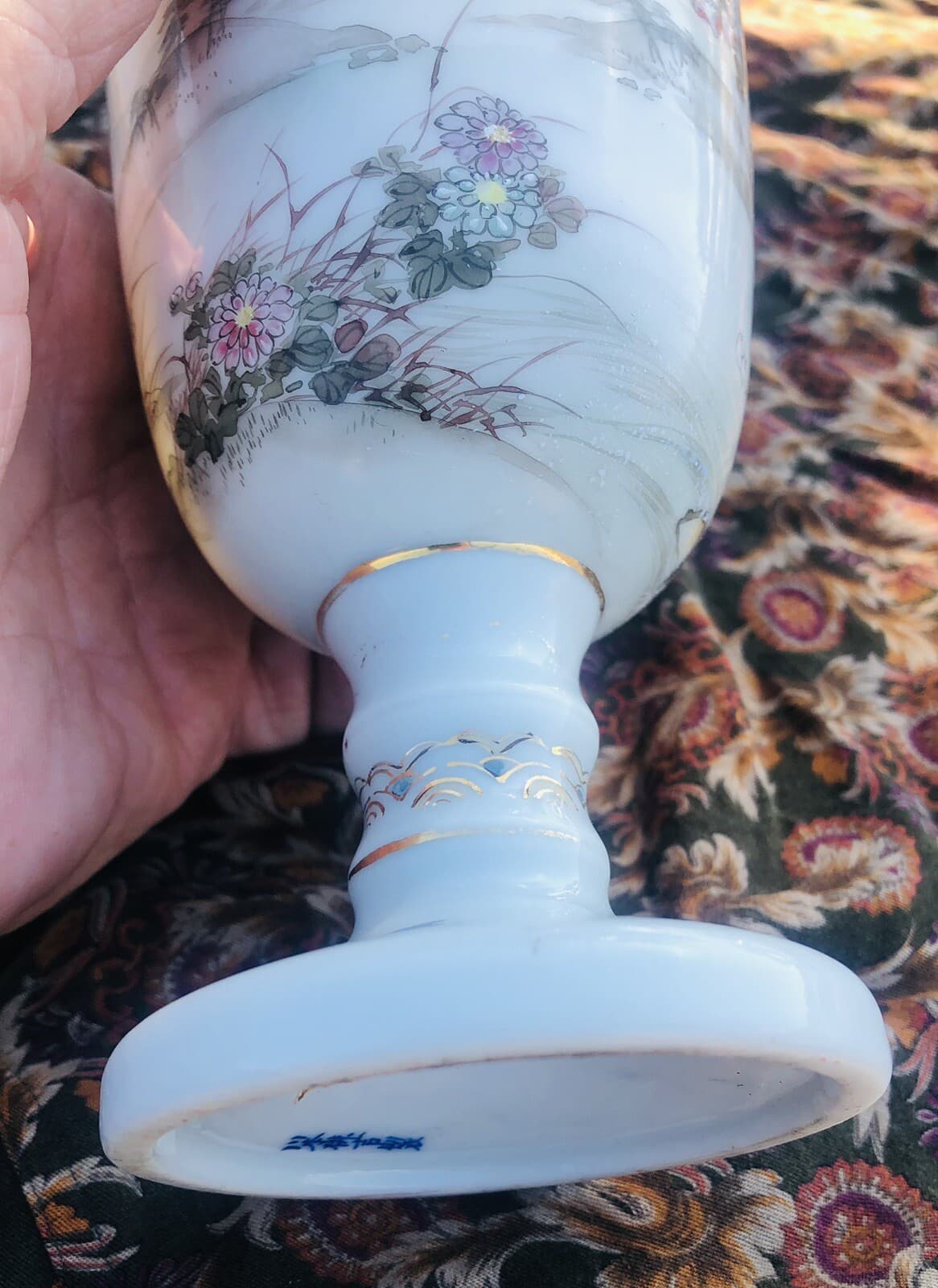 KAWAMOTO MASUKICHI SETO WARE EXPORT GOBLET EARLY MEIJI 7” TALL 3 1/2” Dia. FINE! 5