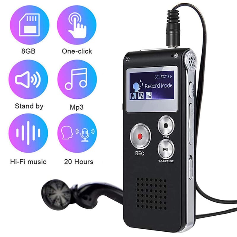 Digital Voice Recorder Dictaphone Audio Sound Recorder Mini Spy Lecture 2024 US 2