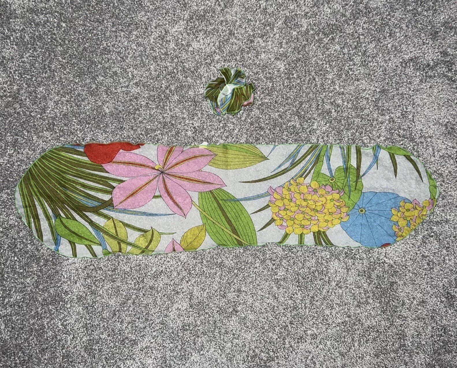 Vintage Neck Scarf With Clip Holder Nylon Floral Made in USA 6