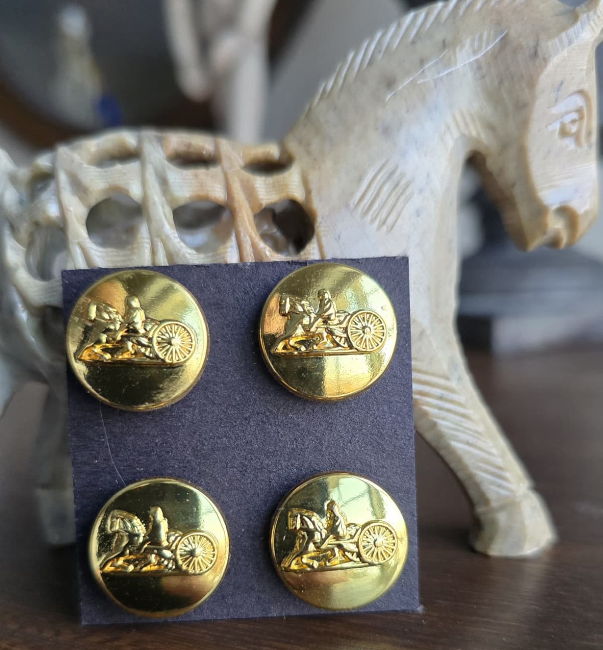 Gold Horse Carriage Horse Show Magnetic Pins.   Driving Show Number Holders. 4