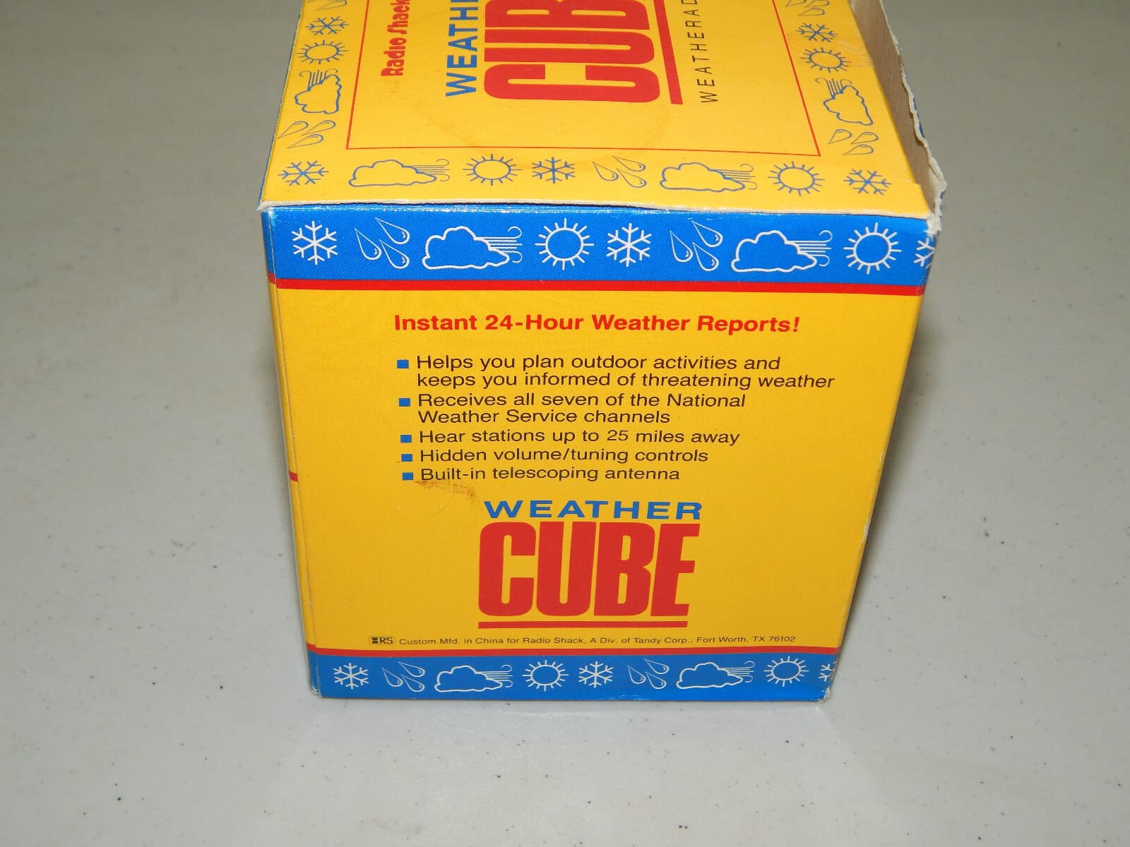 *NO RADIO-READ* VTG Radio Shack Weatheradio Cube 12-239 BOX FOAM & MANUAL ONLY! 6