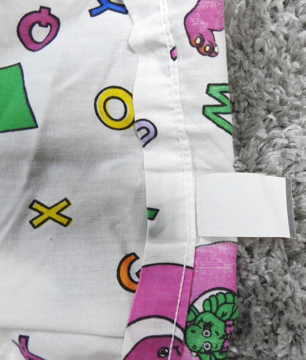 Vintage 1993 Barney Baby Dreams Made in USA ABC Flat Crib Sheet 3