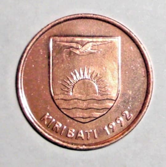 1992 Kiribati Coin 1 cent Frigate Bird Animal Wildlife 2
