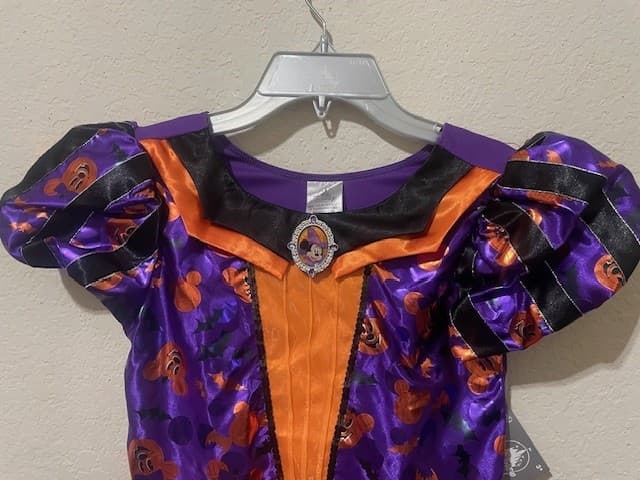 DISNEY PARKS GIRLS 3 MINNIE MOUSE WITCH  IRIDESCENT COSTUME WITH HEADPIECE NWT 2
