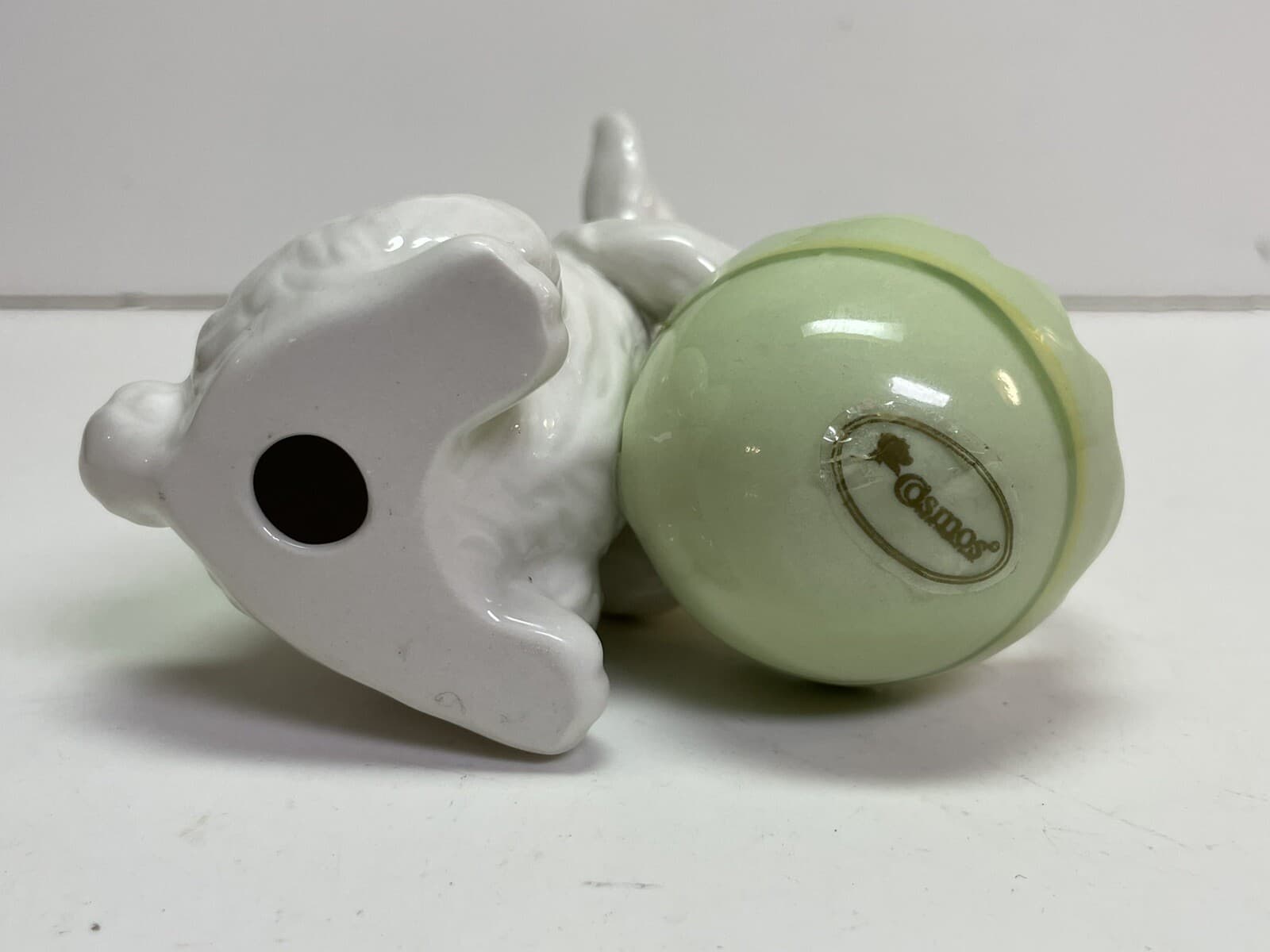 Cosmos Rabbit With Easter Egg Basket Ceramic Figurine 5