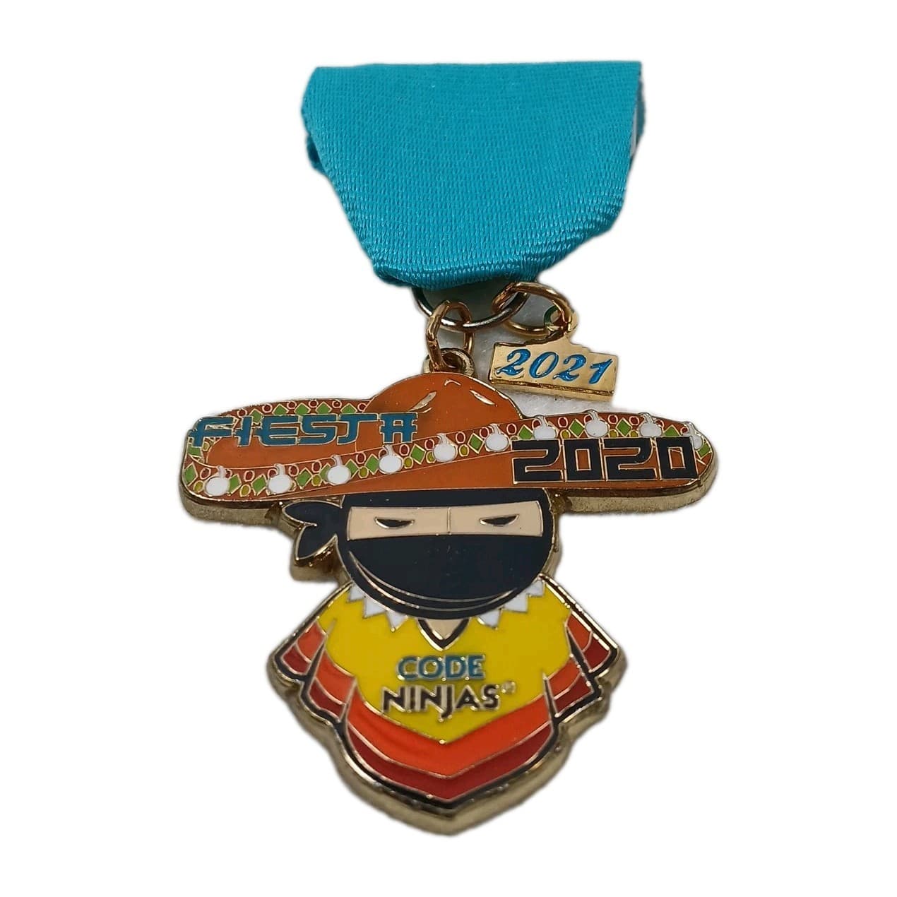 2021 / 2020 Code Ninjas Sombrero Fiesta Medal San Antonio Pinback  Covid Year