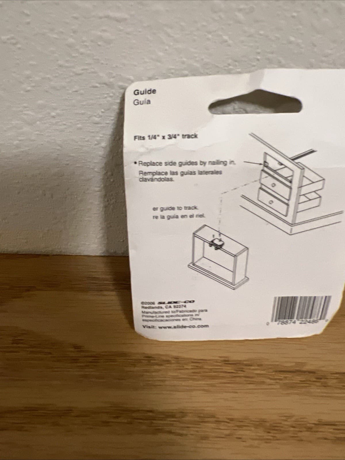 Prime-Line 22486 1/4 In. x 7/8 In., Red Drawer Guide Kit (Single Pack) 4