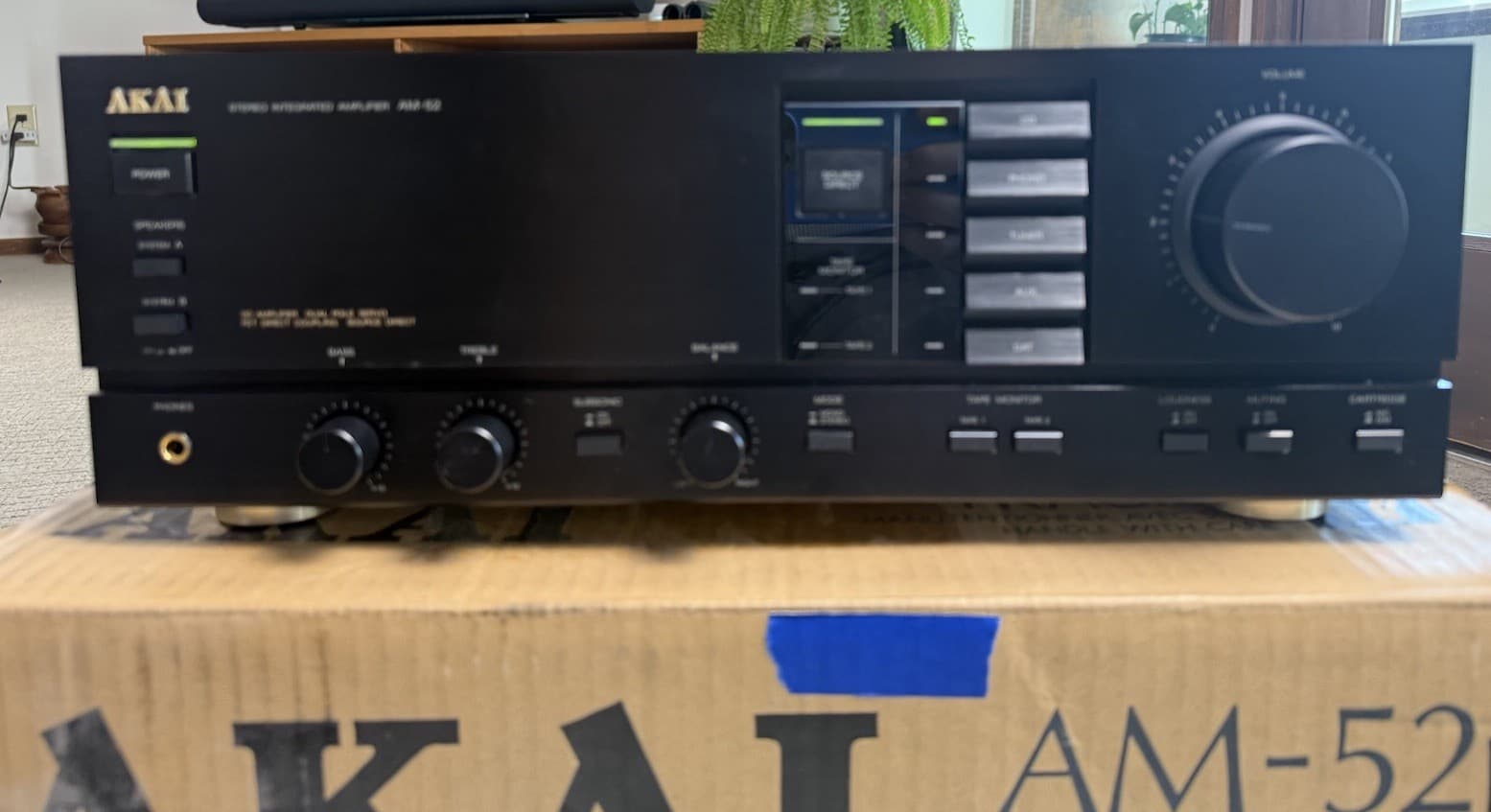 AKAI AM-52 Black Stereo Integrated Amplifier In Original Box w Manual Tested NIB 2