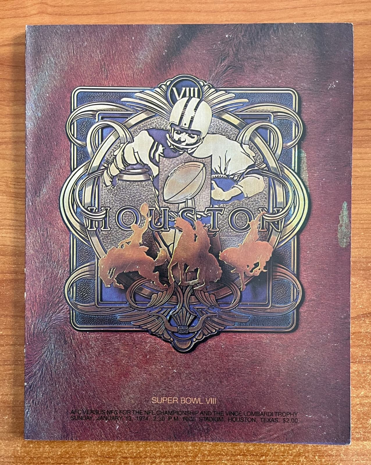 vintage 1973-1974 NFL SUPER BOWL VIII PROGRAM MINNESOTA VIKINGS v MIAMI DOLPHINS