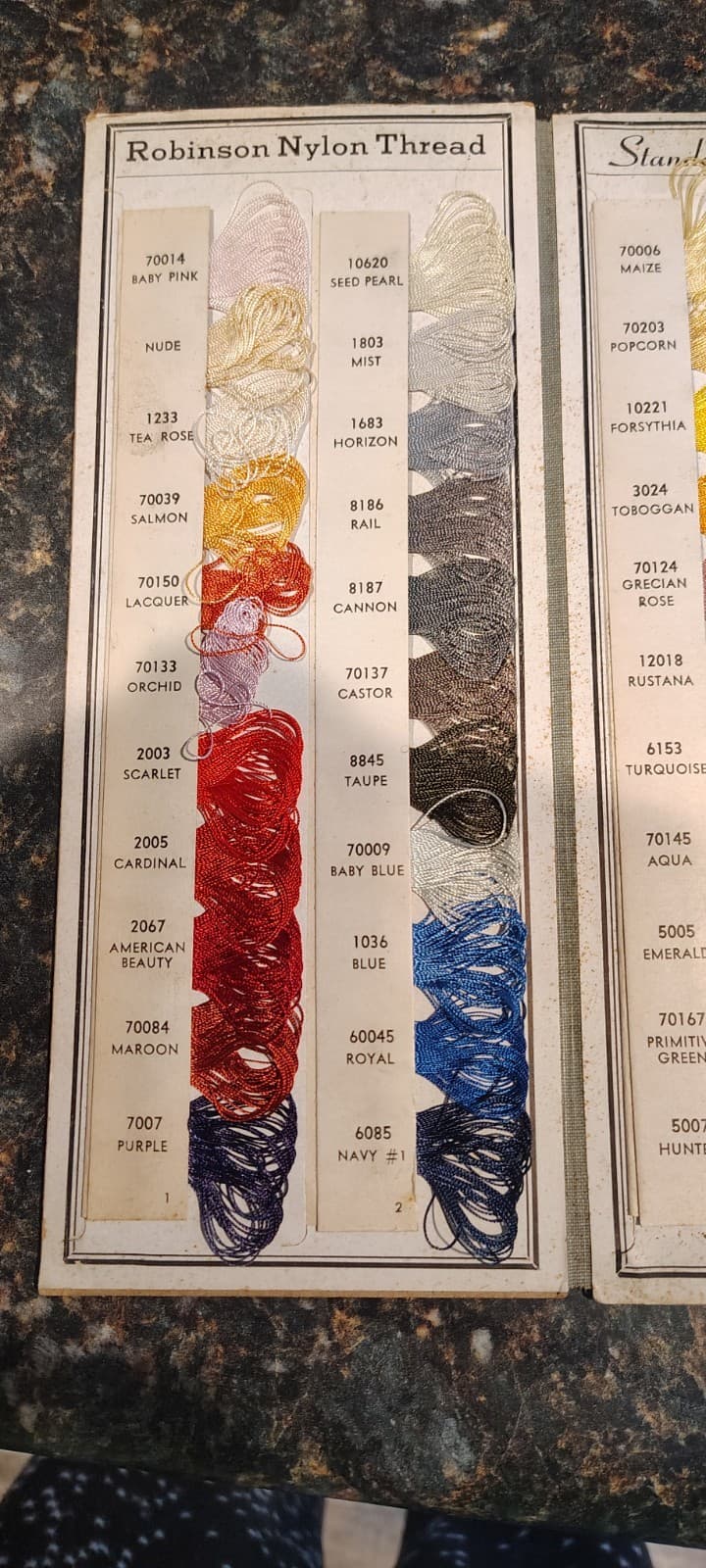 2 ATQ/VTG Nylon & Silk Thread Color Cards 5