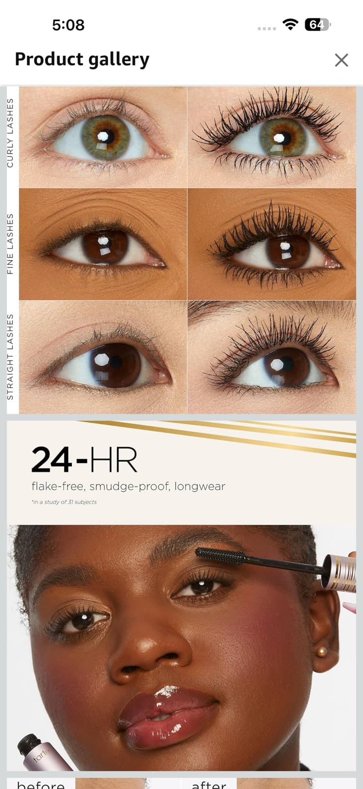 Tarte Tartelette Lash Extension Tubing Mascara BLACK 8ml- 0.27 OZ NEW in Box 2