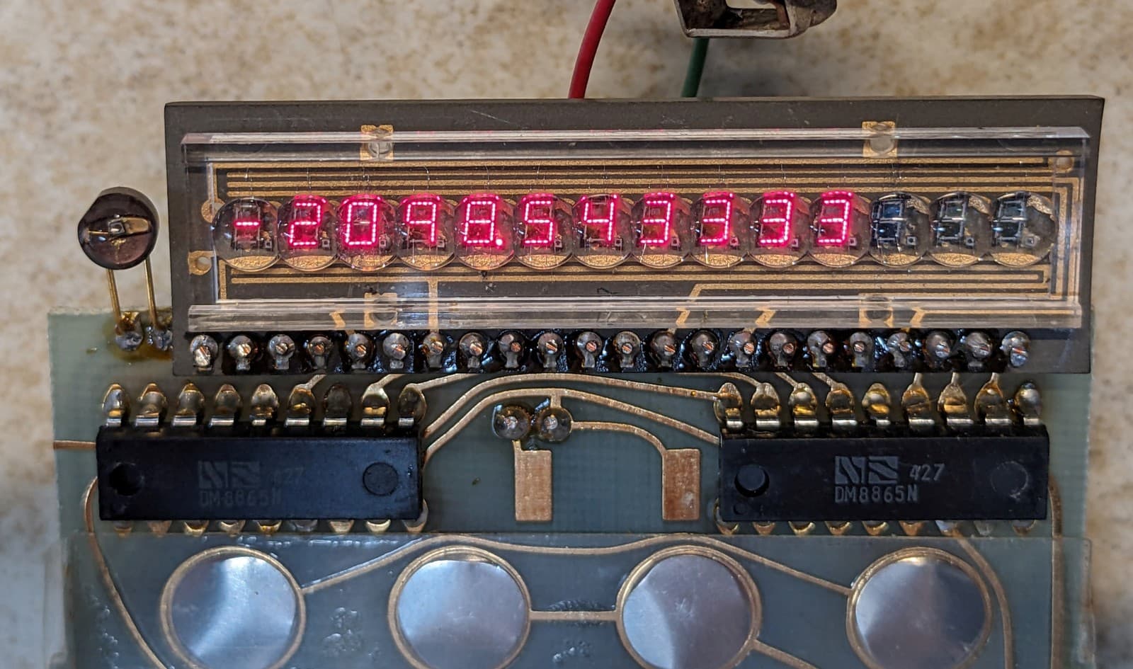 VTG Calculator Chipset ~ Rare MOS MCS2525 MCS2526, NSA5140 LED Display, Working 5