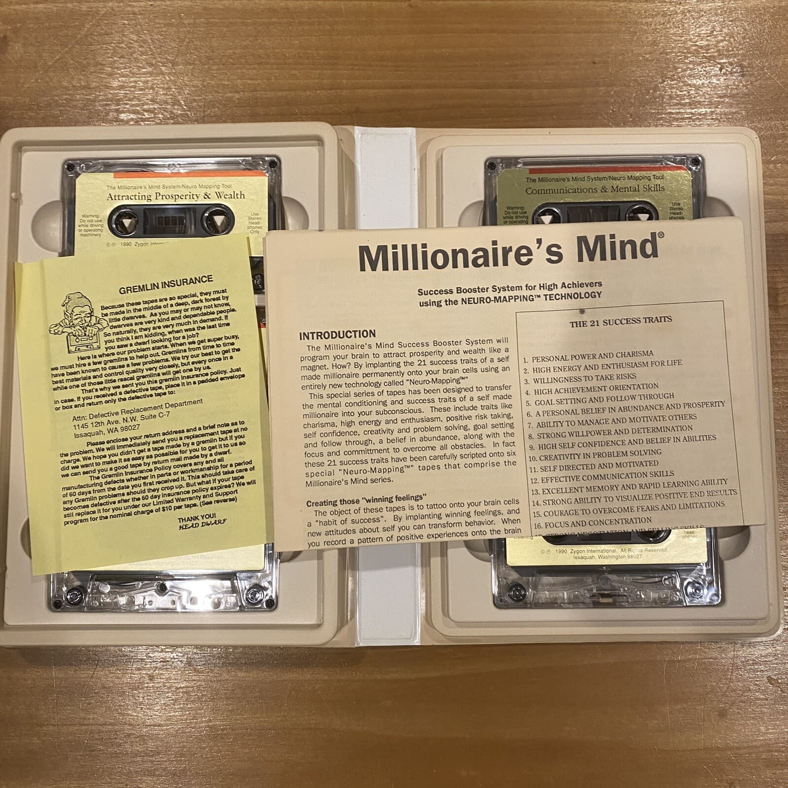 ZYGON MILLIONAIRES MIND CASSETTES VTG Neuro Mapping Tool 5