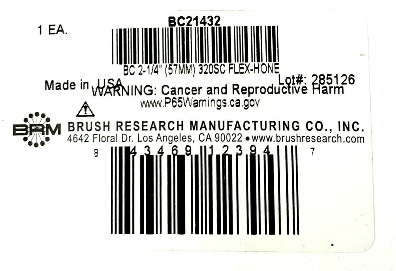 2-1/4" 320 GRIT SILICON CARBIDE FLEX HONE BRUSH RESEARCH (57MM) BC21432 - NEW! 5