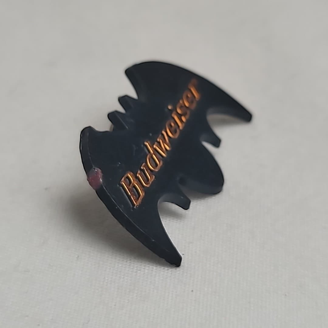 Budweiser Beer Black Bat Vintage Halloween Promo Advertising Hat Lapel Pin 5