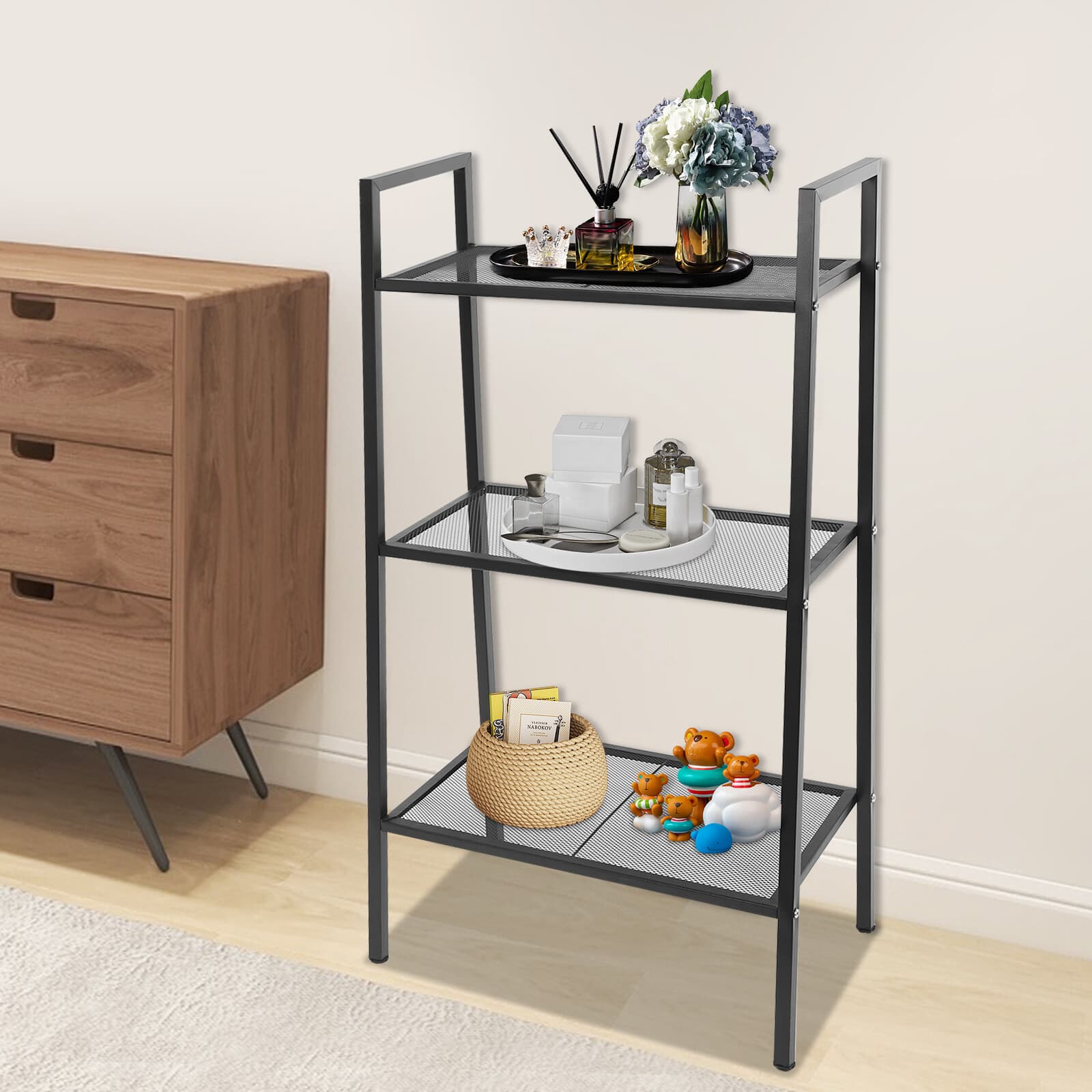 3-tier Storage Rack, Kitchen Storage Rack, Multi-tier Bookshelf, Stepped Shape 5