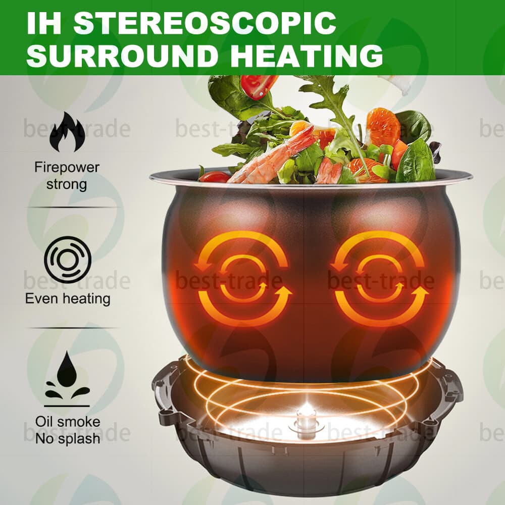 1000W Automatic Cooking Machine 6L Auto Stir Fry Wok Fried Rice Cooker Fryer 6