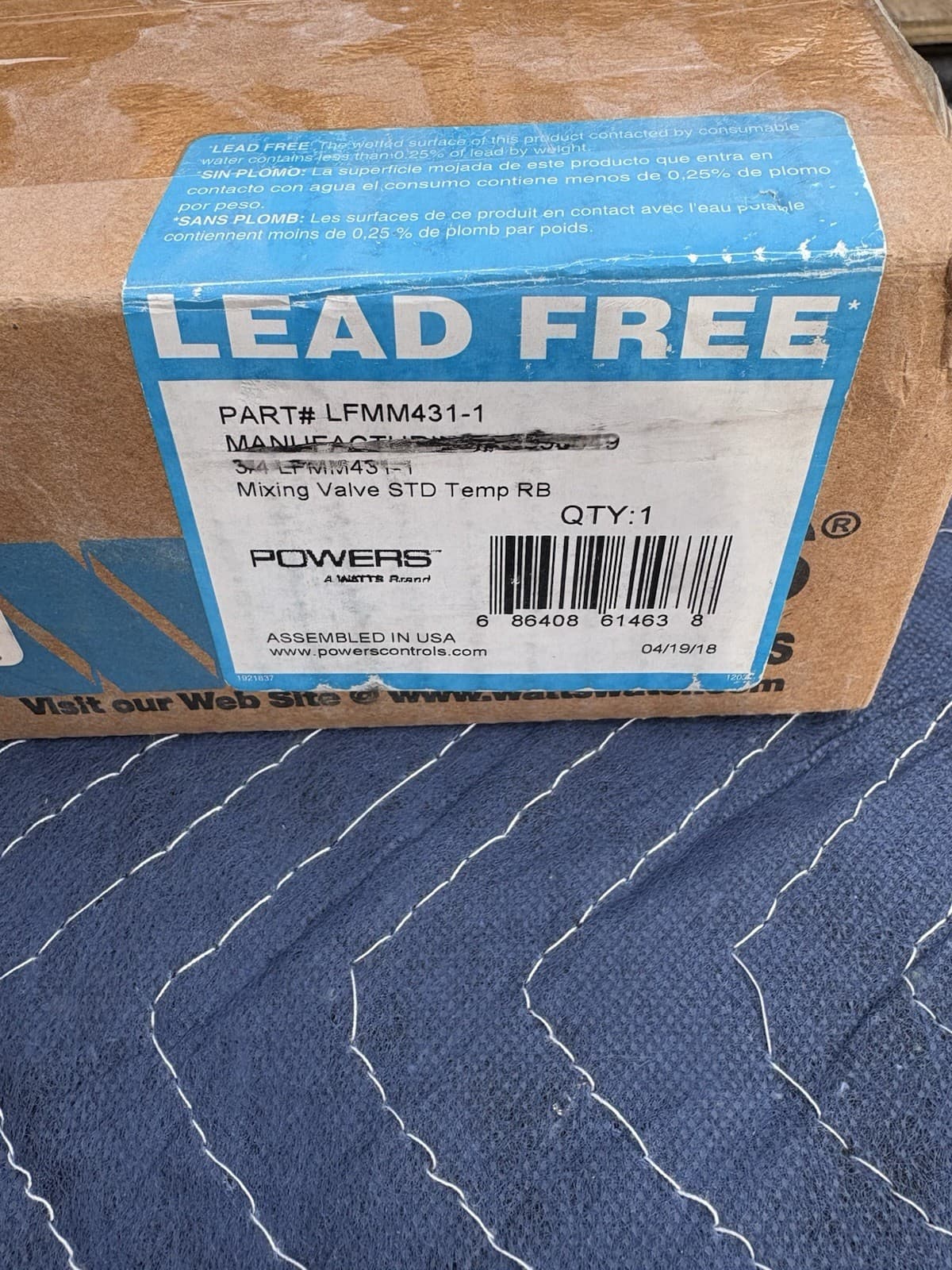 Powers Hydroguard Watts  LFMM431-1 3/4 in Mixing Valve LF Rough Bronze 5