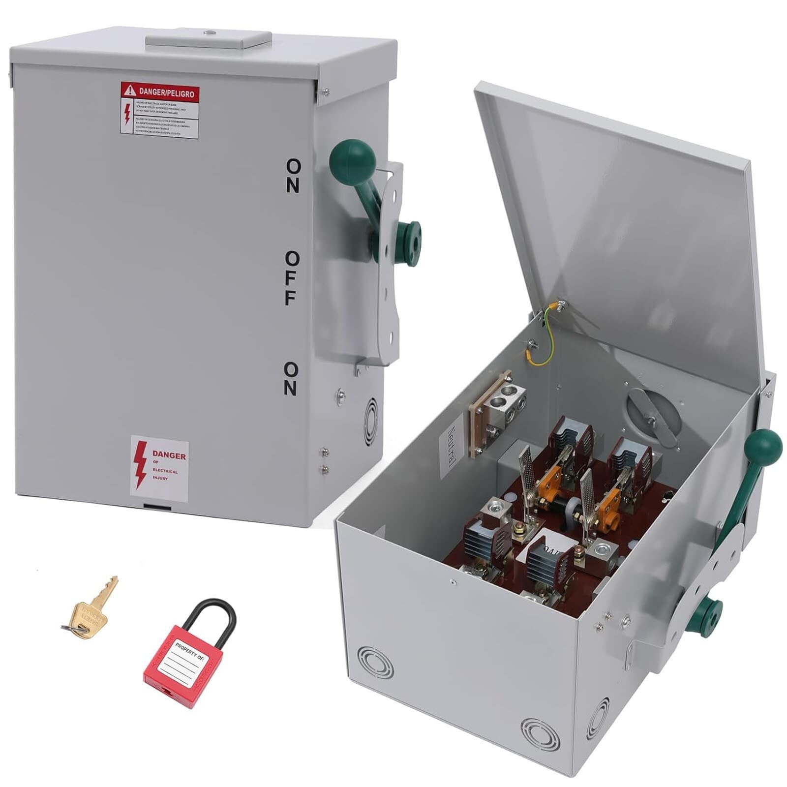 200 Amp Generator Transfer Switch 110V 240V Manual Transfer Switch Non-Fusible 2