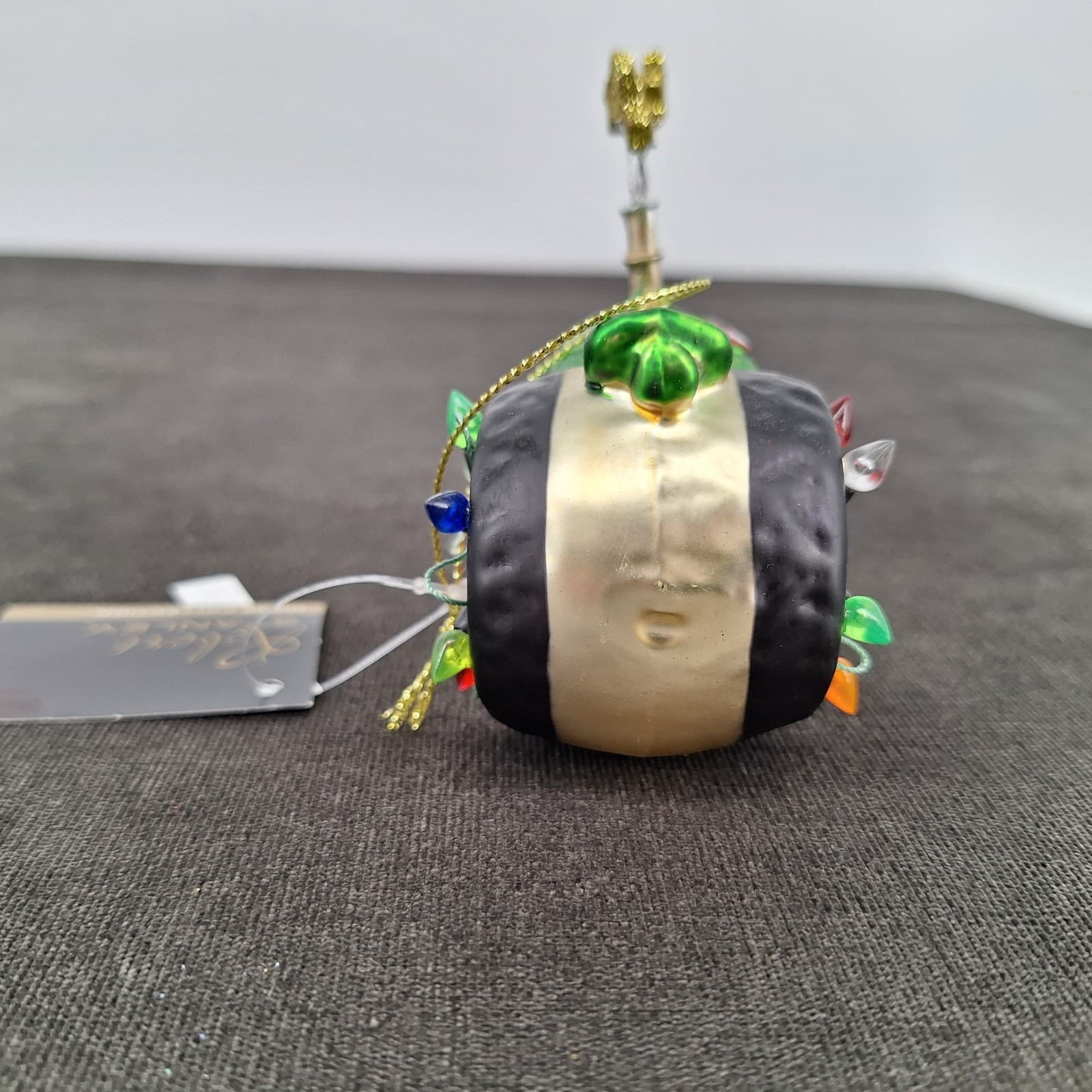 Reindeer Tractor Christmas Tree Ornament Glass Blown 4