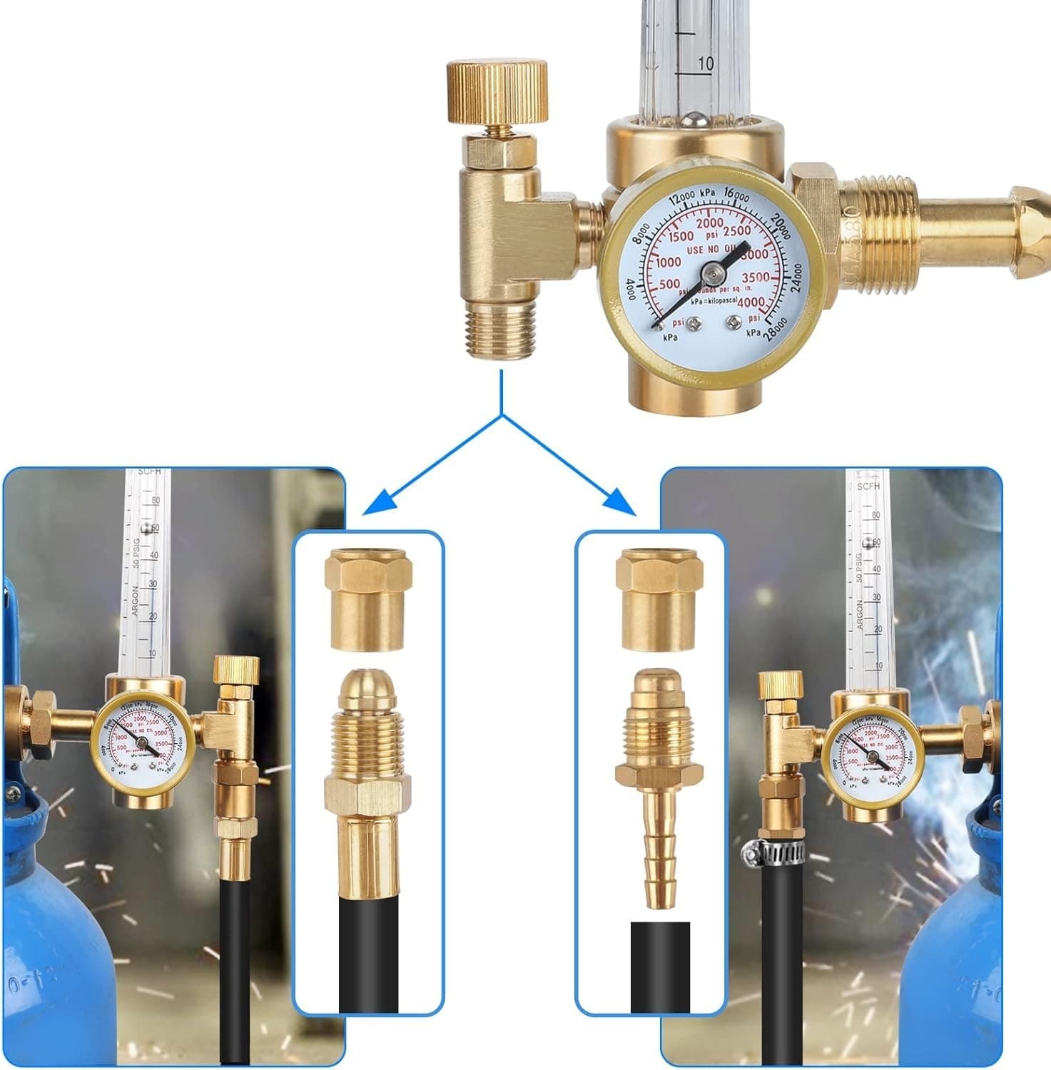 6.6Ft Argon Flow Meter Regulator with Pressure Gauge for Safe Welding Projects 6