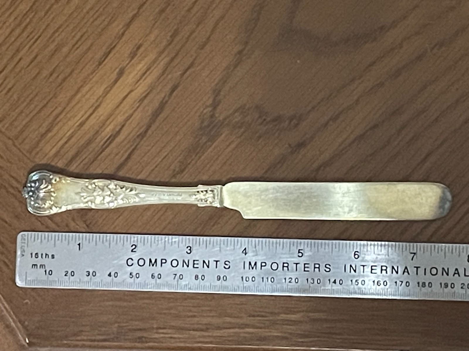 TIFFANY & CO Silverplate ENGLISH KING Goldwash Butter Spreader