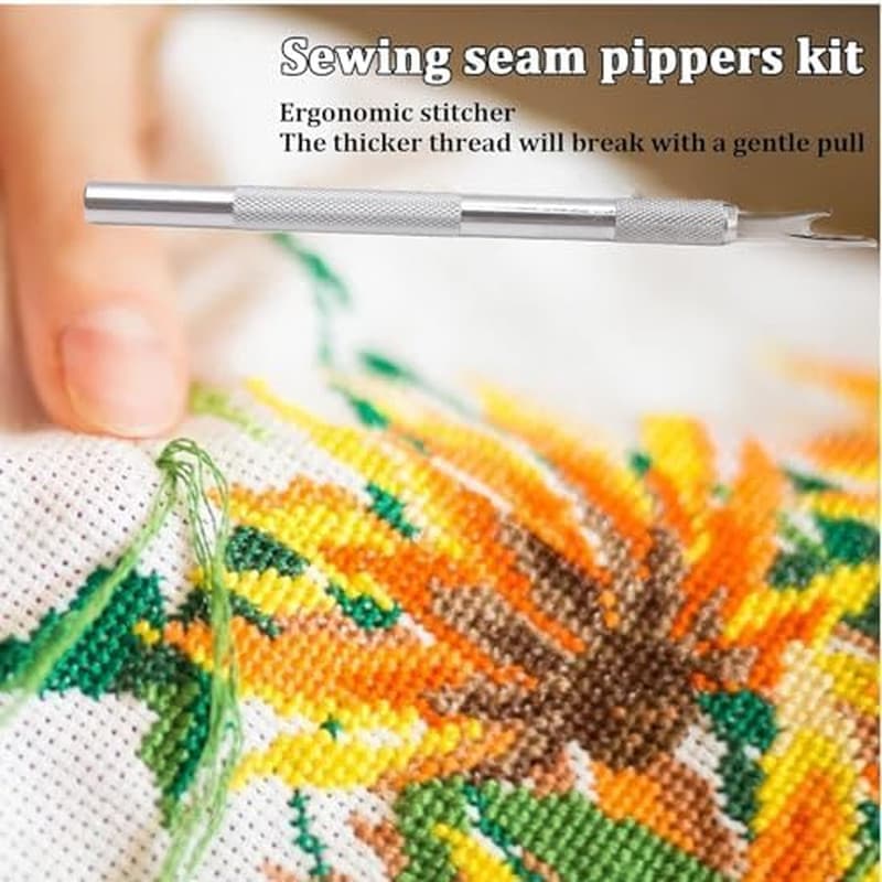 Seam Cutter, 5 Piece Metal Seam Ripper Set with   Aluminum Alloy Handle Stitch U 5